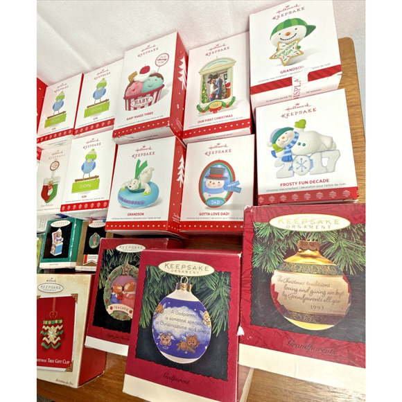 Hallmark Keepsake Ornament Lot 20 New in Box Never Used Dad Baby Grandson Son - Picture 6 of 8